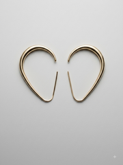 Gold Open Wire Teardrop Earrings